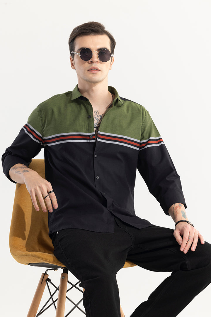 Calic Stripe Black Shirt