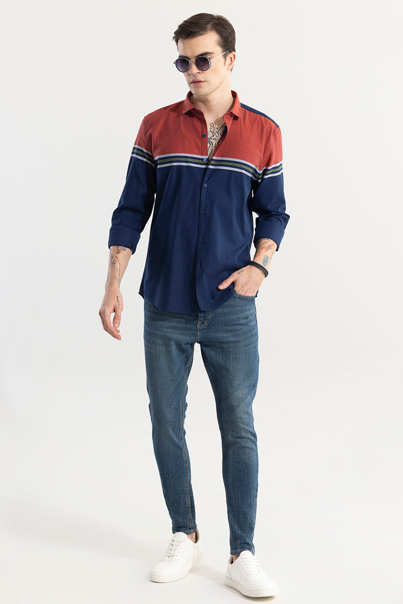 Calic Stripe Blue Shirt