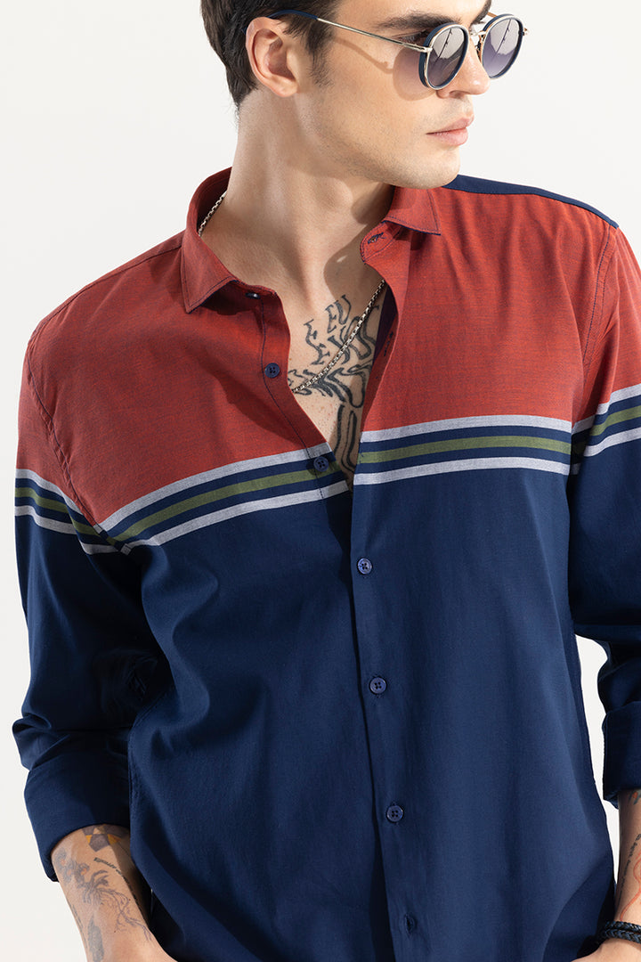 Calic Stripe Blue Shirt