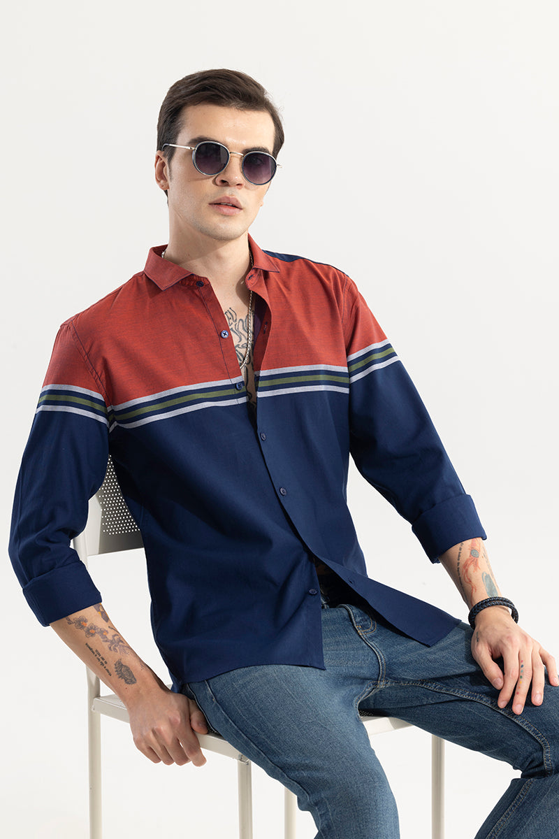 Calic Stripe Blue Shirt