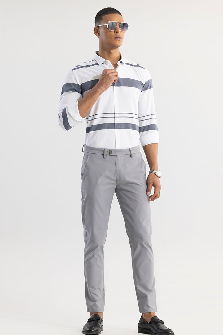 Horizontal Lines Grey Shirt