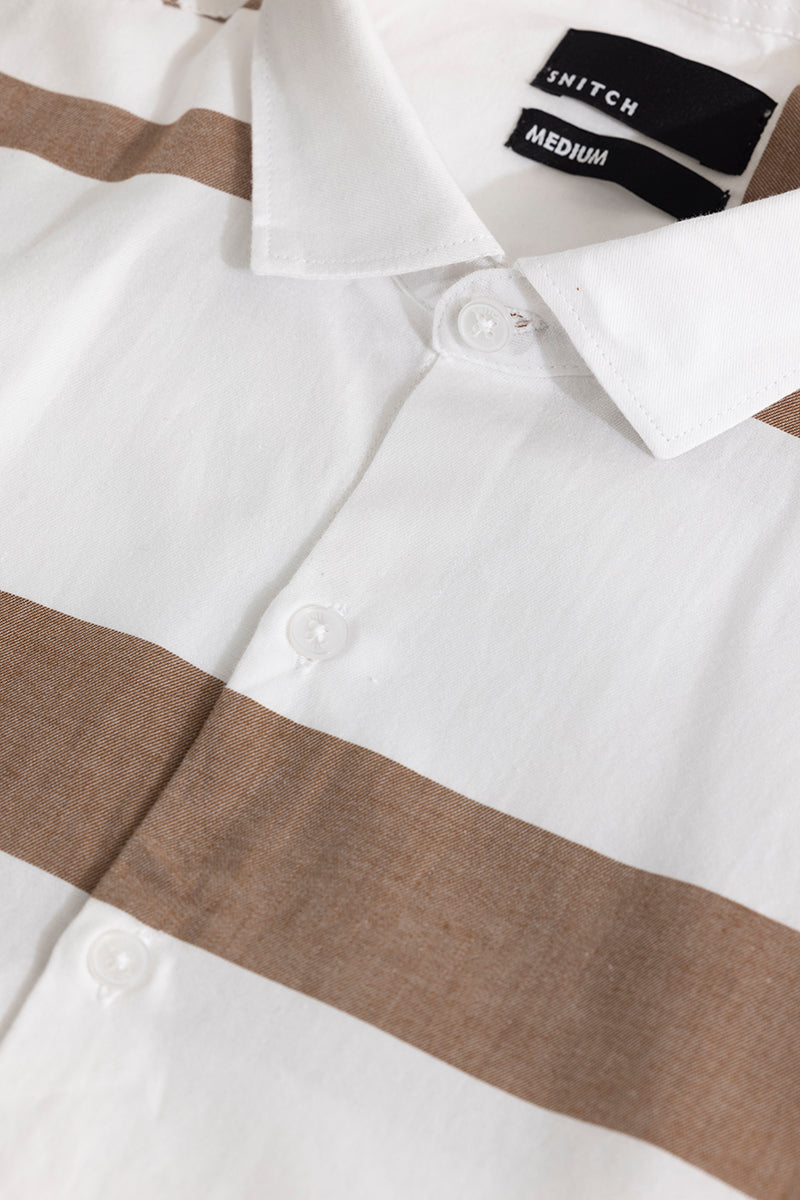 Horizontal Lines Brown Shirt