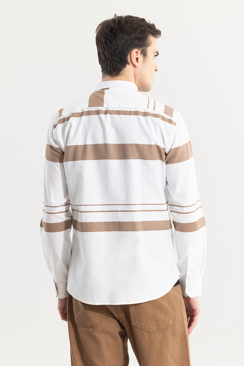 Horizontal Lines Brown Shirt