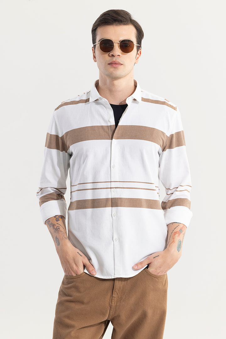 Horizontal Lines Brown Shirt