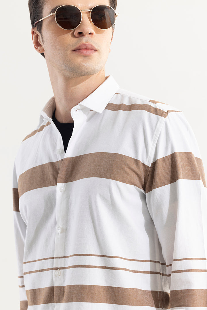 Horizontal Lines Brown Shirt