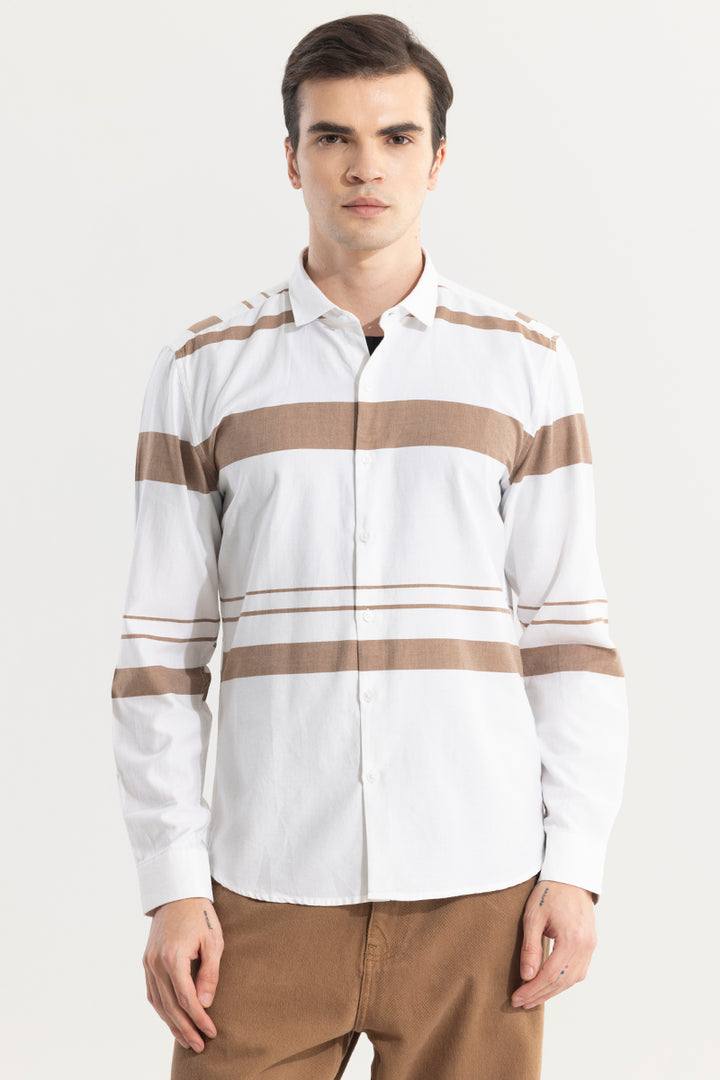 Horizontal Lines Brown Shirt