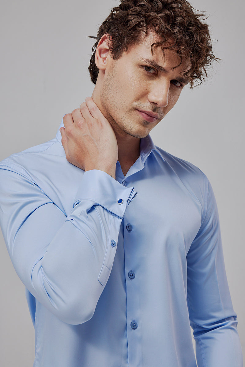 Double Cuff Light Blue Shirt