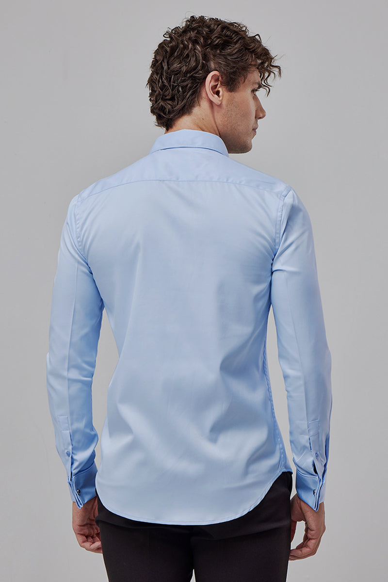 Double Cuff Light Blue Shirt