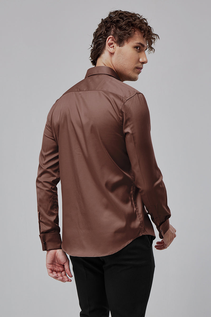 Double Cuff Copper Brown Shirt