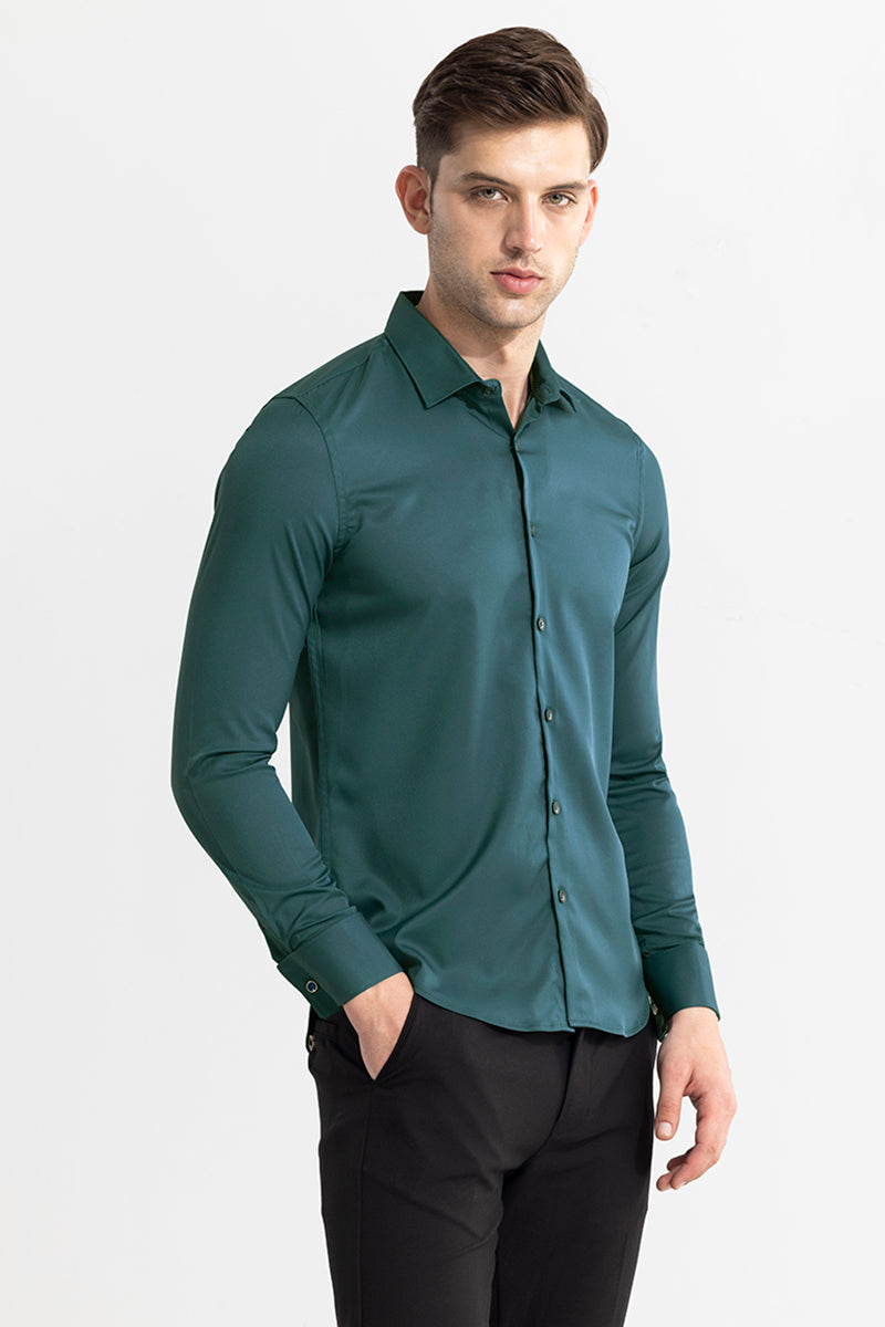 Double Cuff Forest Green Shirt