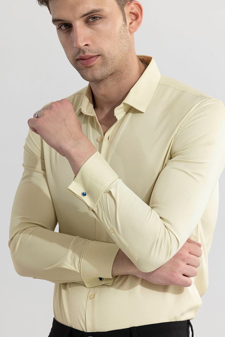 Double Cuff Beige Shirt