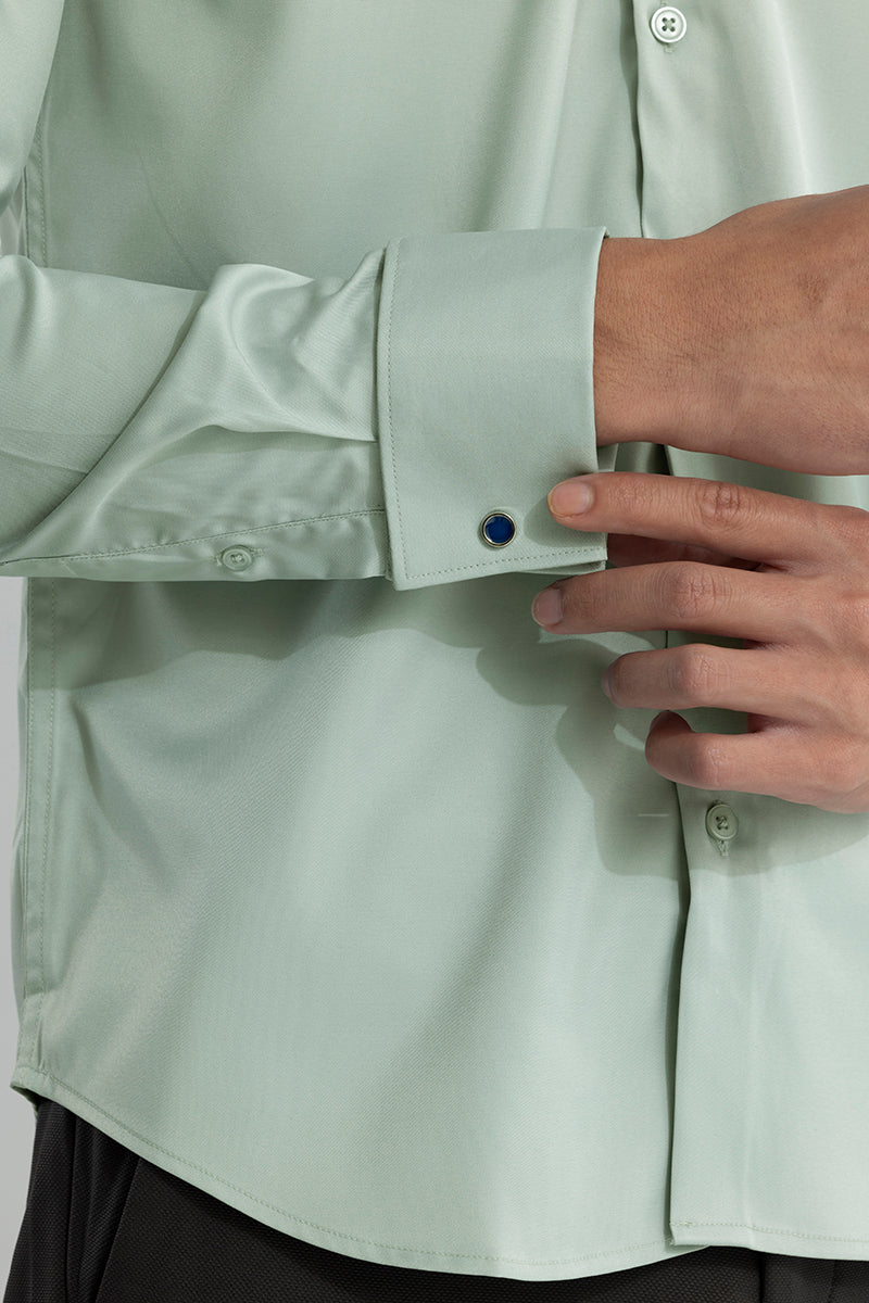 Double Cuff Mint Green Shirt