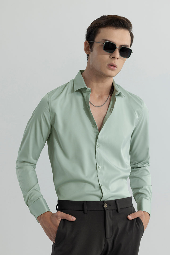 Double Cuff Mint Green Shirt