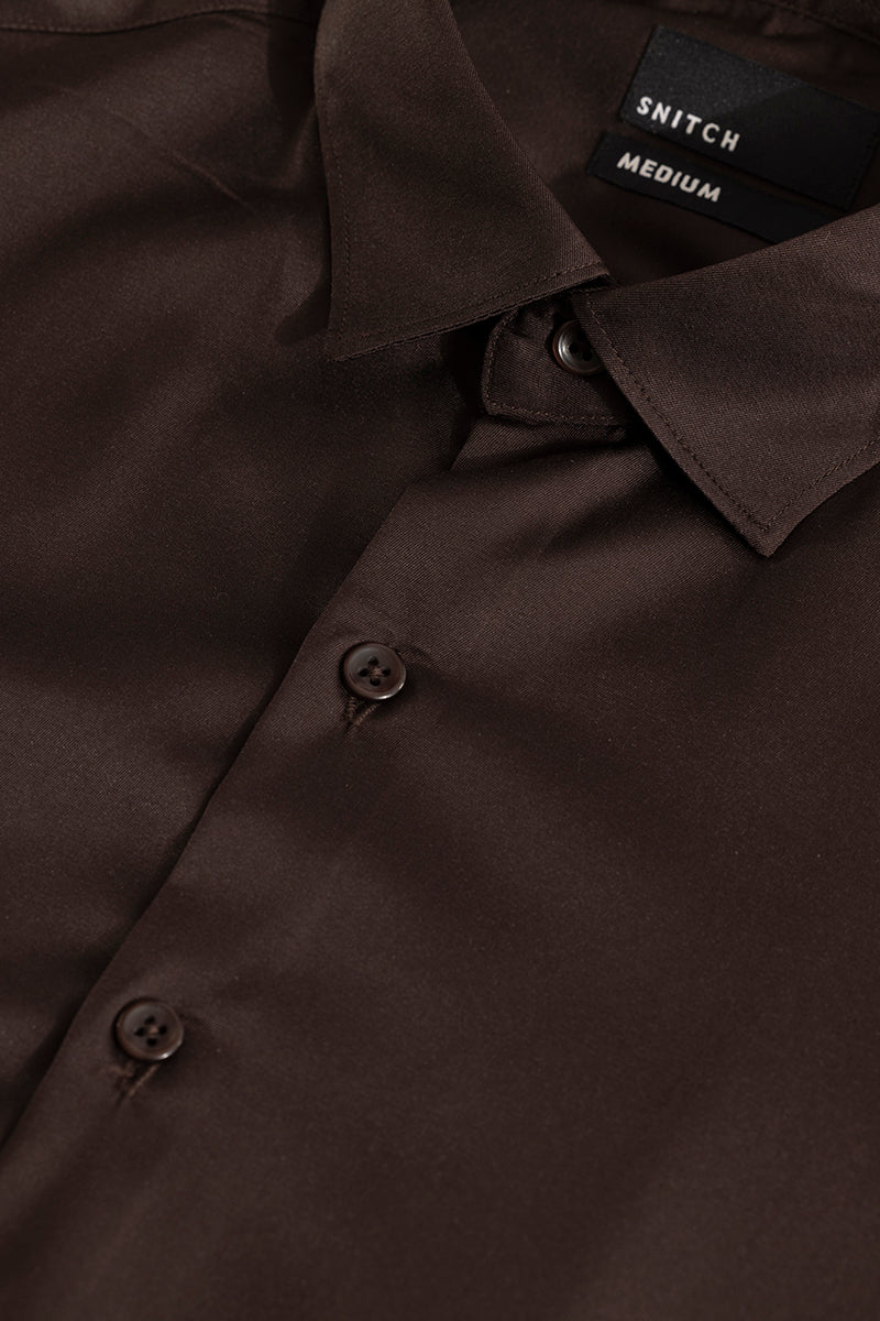 Double Cuff Walnut Brown Shirt