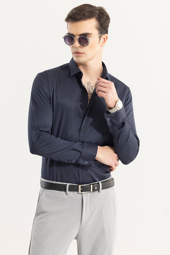 Double Cuff Navy Shirt