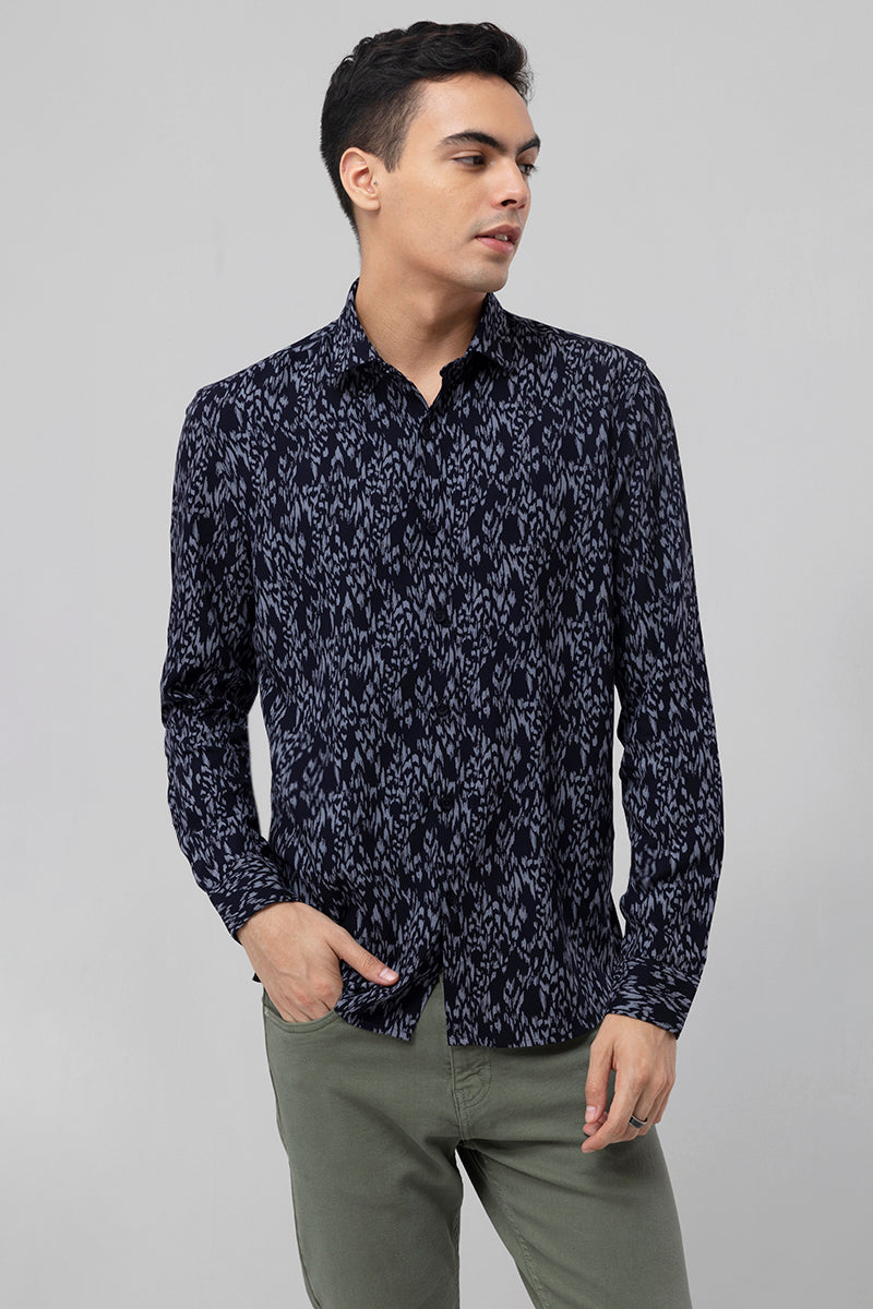 Scatter Print Navy Shirt