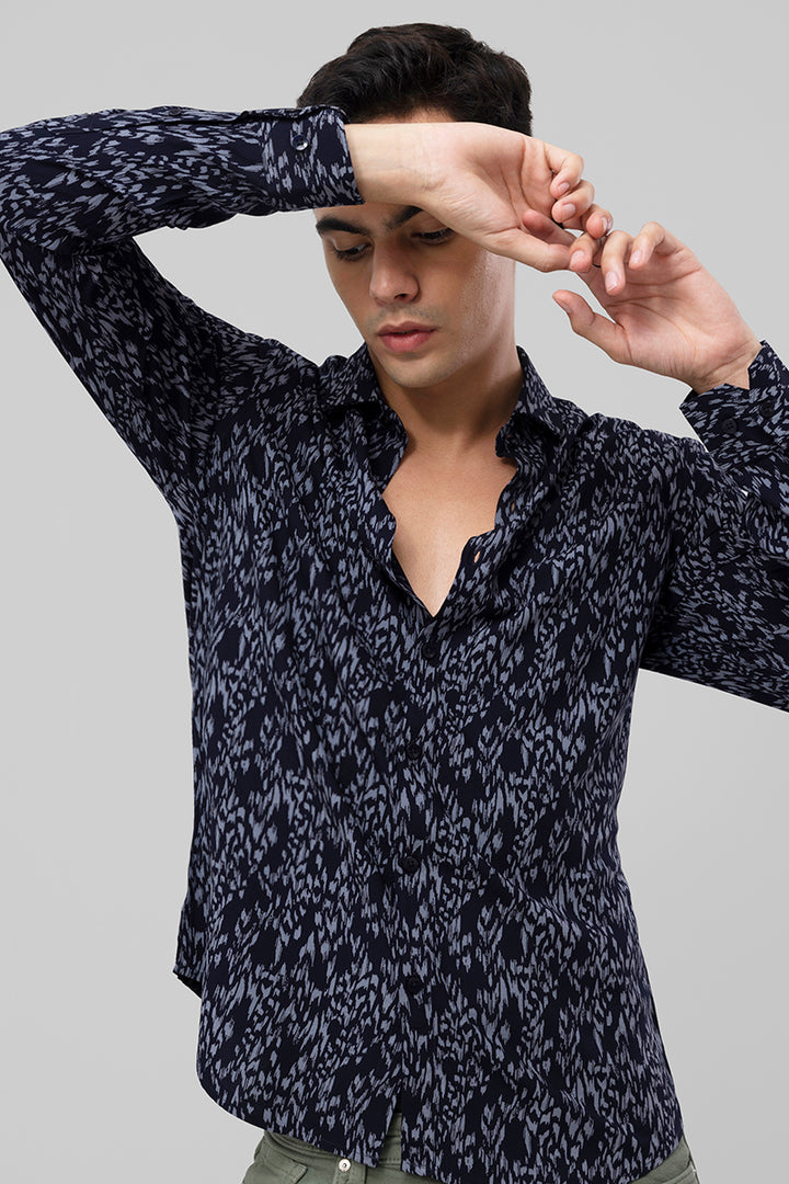 Scatter Print Navy Shirt