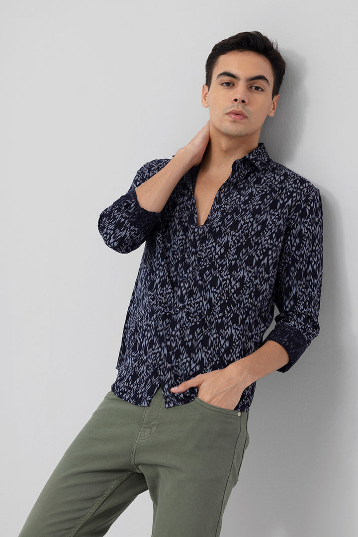 Scatter Print Navy Shirt