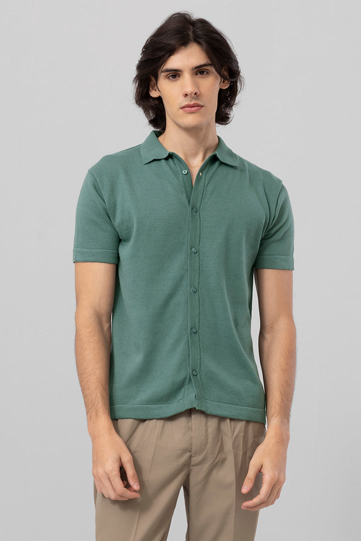 Fine Knit Green Shirt