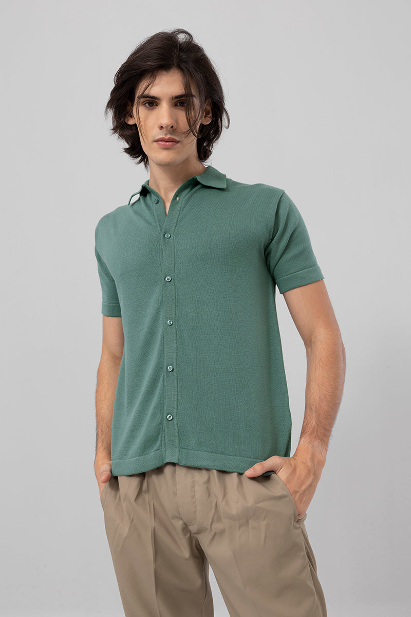 Fine Knit Green Shirt