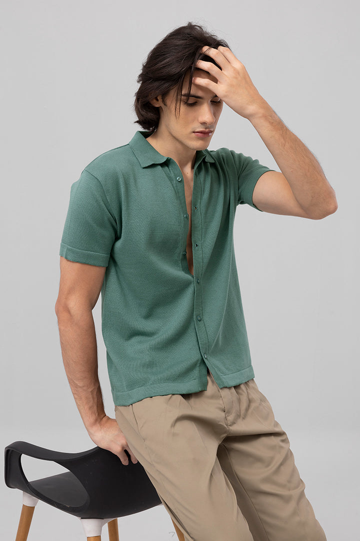 Fine Knit Green Shirt