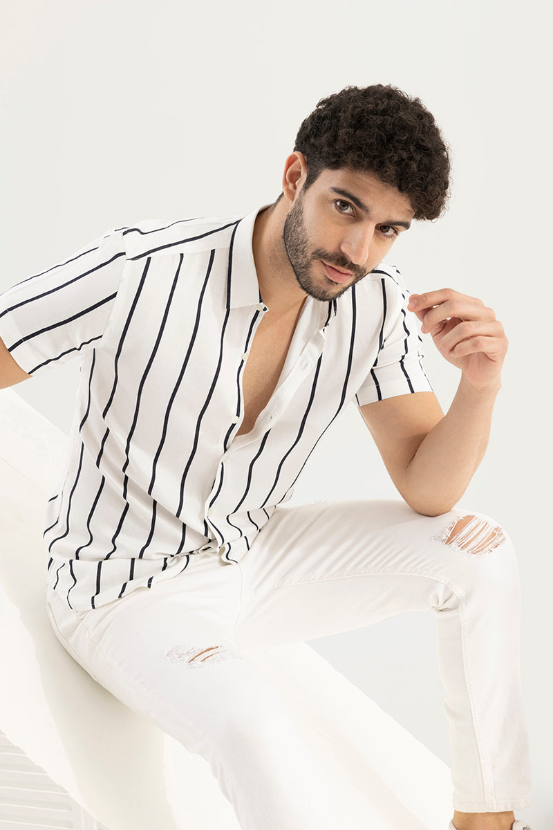 Vertigo Stripe White Shirt