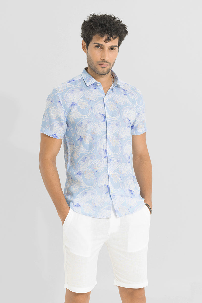 Lapras Blue Linen Shirt