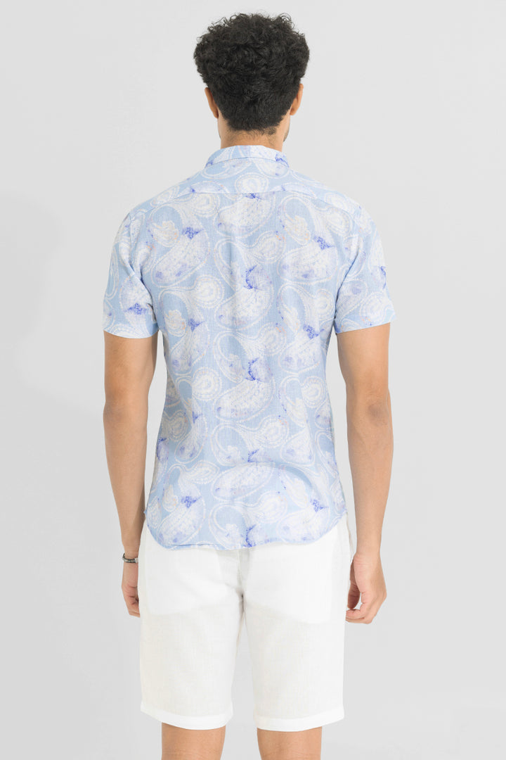 Lapras Blue Linen Shirt