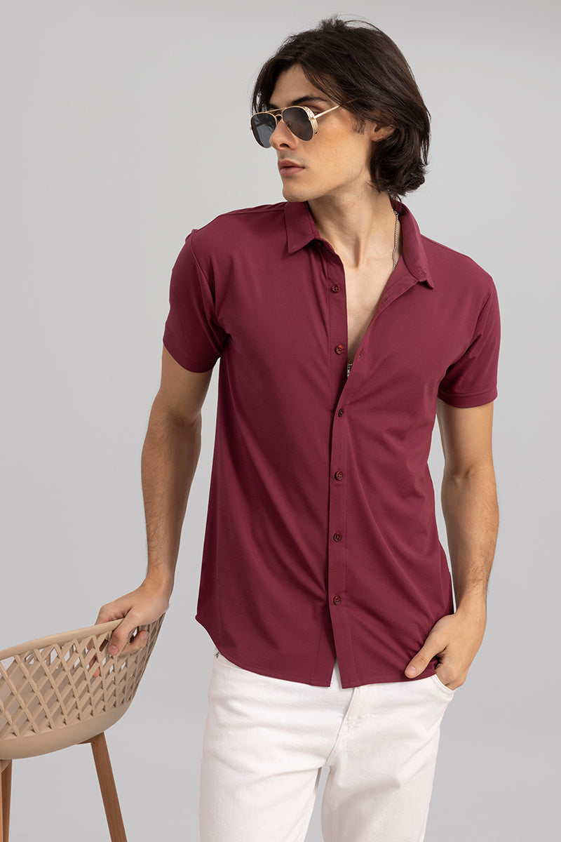 Tencil Burgundy Knitted Shirt