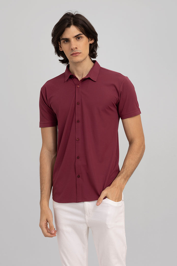 Tencil Burgundy Knitted Shirt