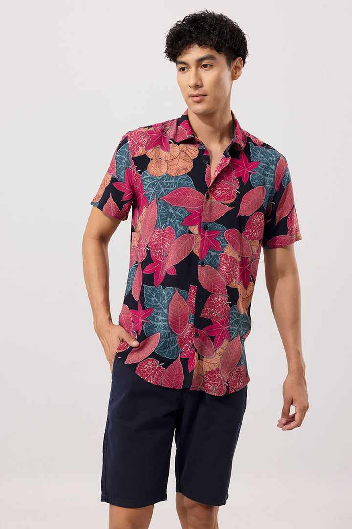 White Ash Leaf Pink Shirt