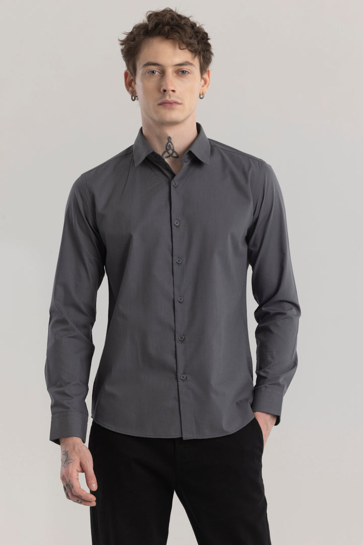 Easy Iron Dark Grey Shirt