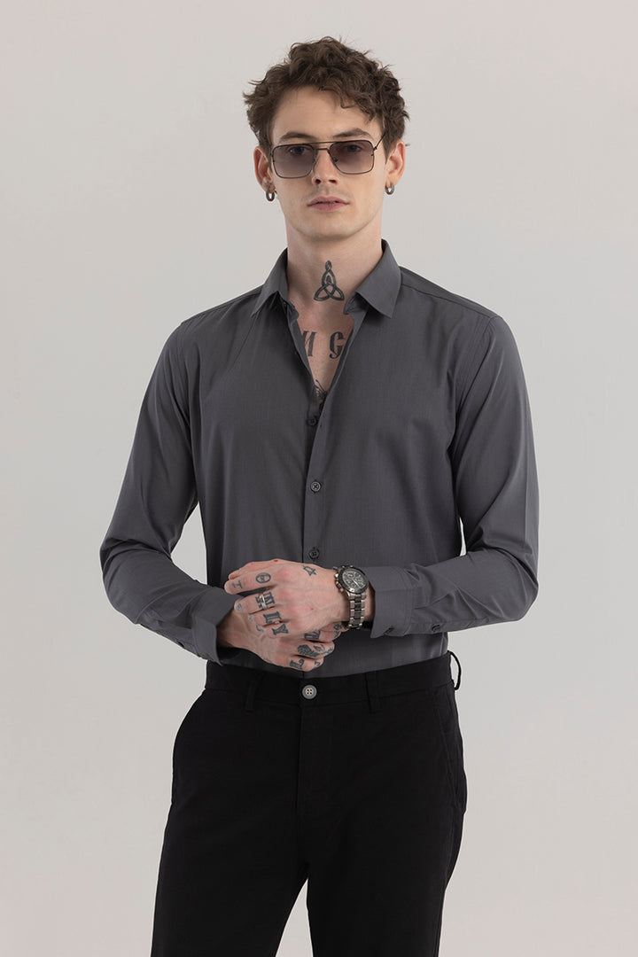 Easy Iron Dark Grey Shirt