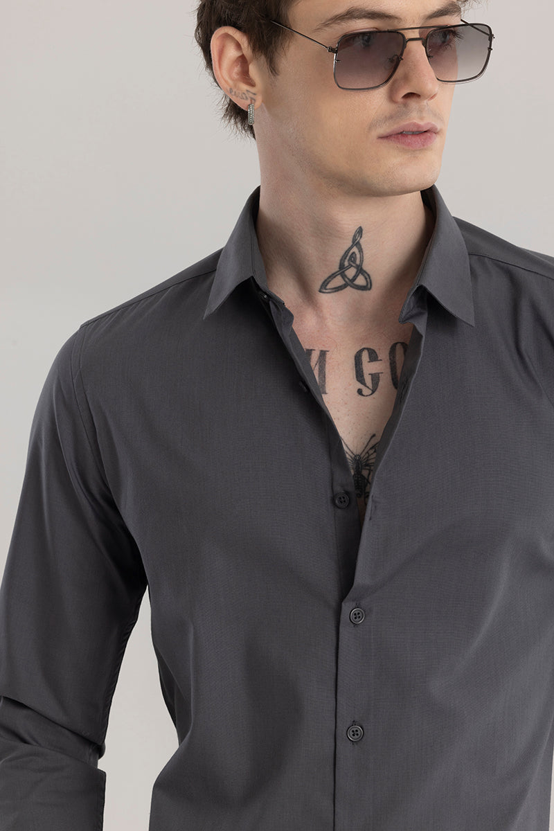 Easy Iron Dark Grey Shirt