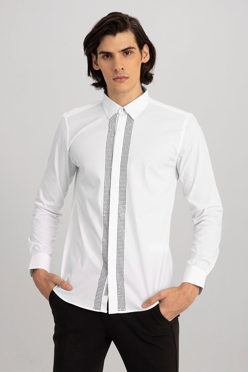 Snitch Men Embellished Casual Black, White Shirt - Buy Snitch Men Embellished  Casual Black, White Shirt Online at Best Prices in India