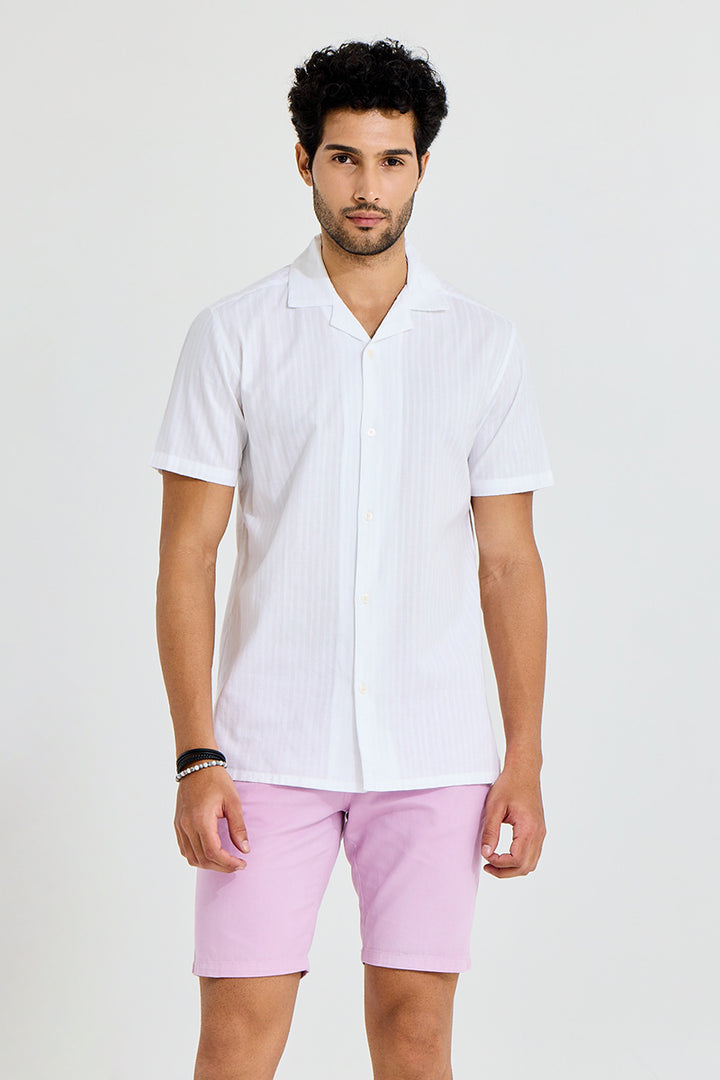 Braided Twisted Line White Shirt