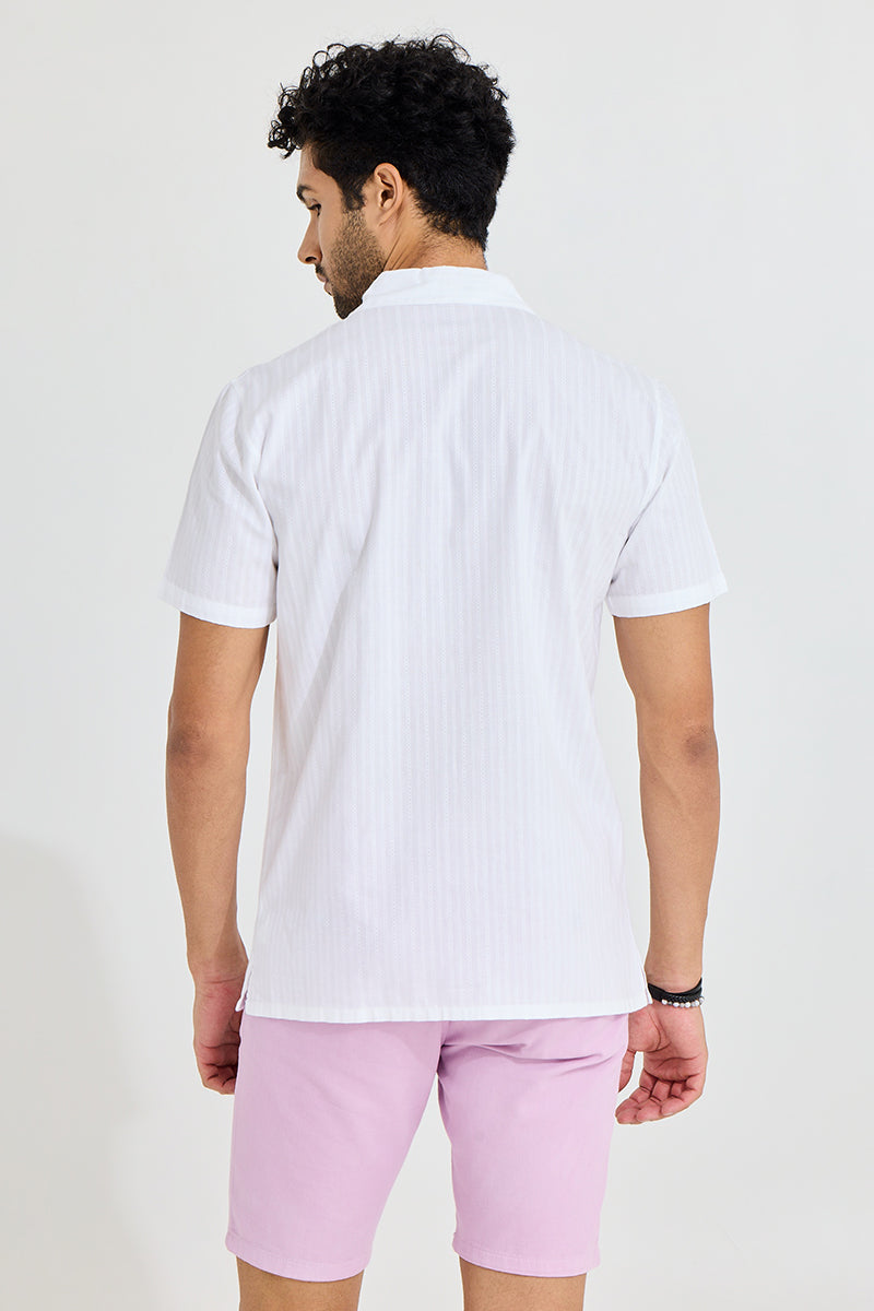 Braided Twisted Line White Shirt