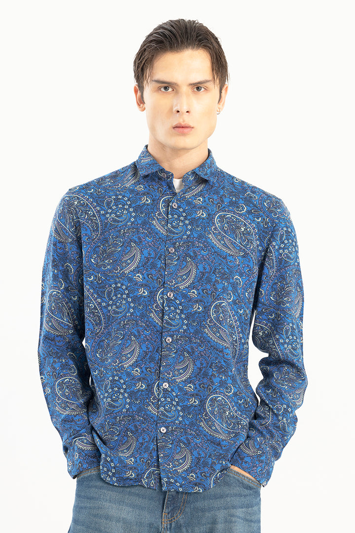 Boteh Paisley Blue Shirt