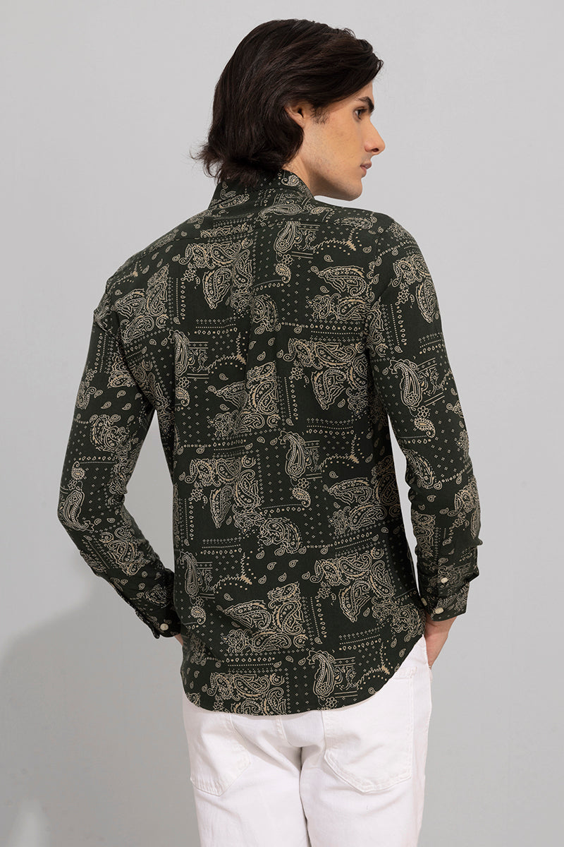 Mosaic Paisley Green Shirt