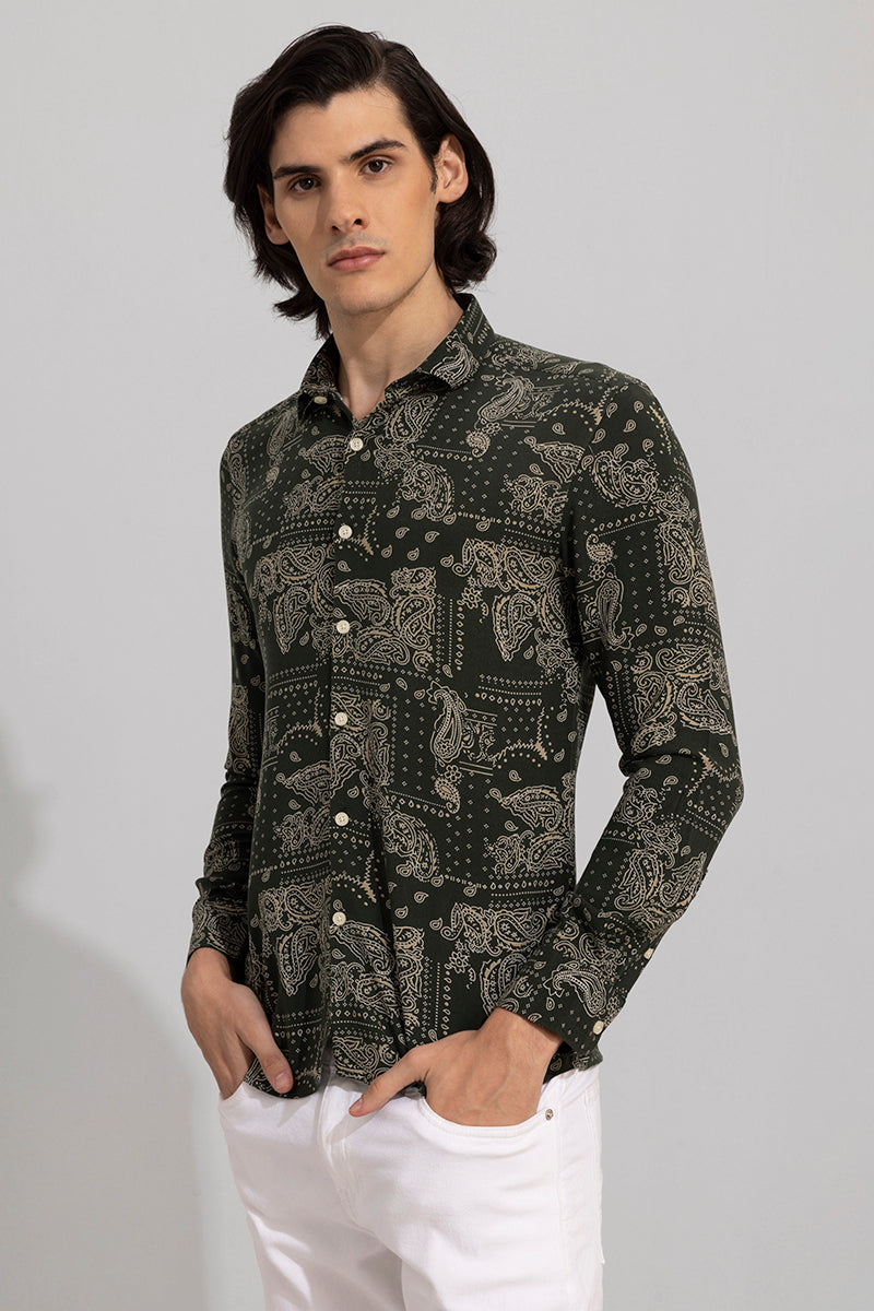 Mosaic Paisley Green Shirt