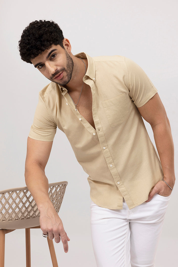 Zircon Beige Linen Shirt