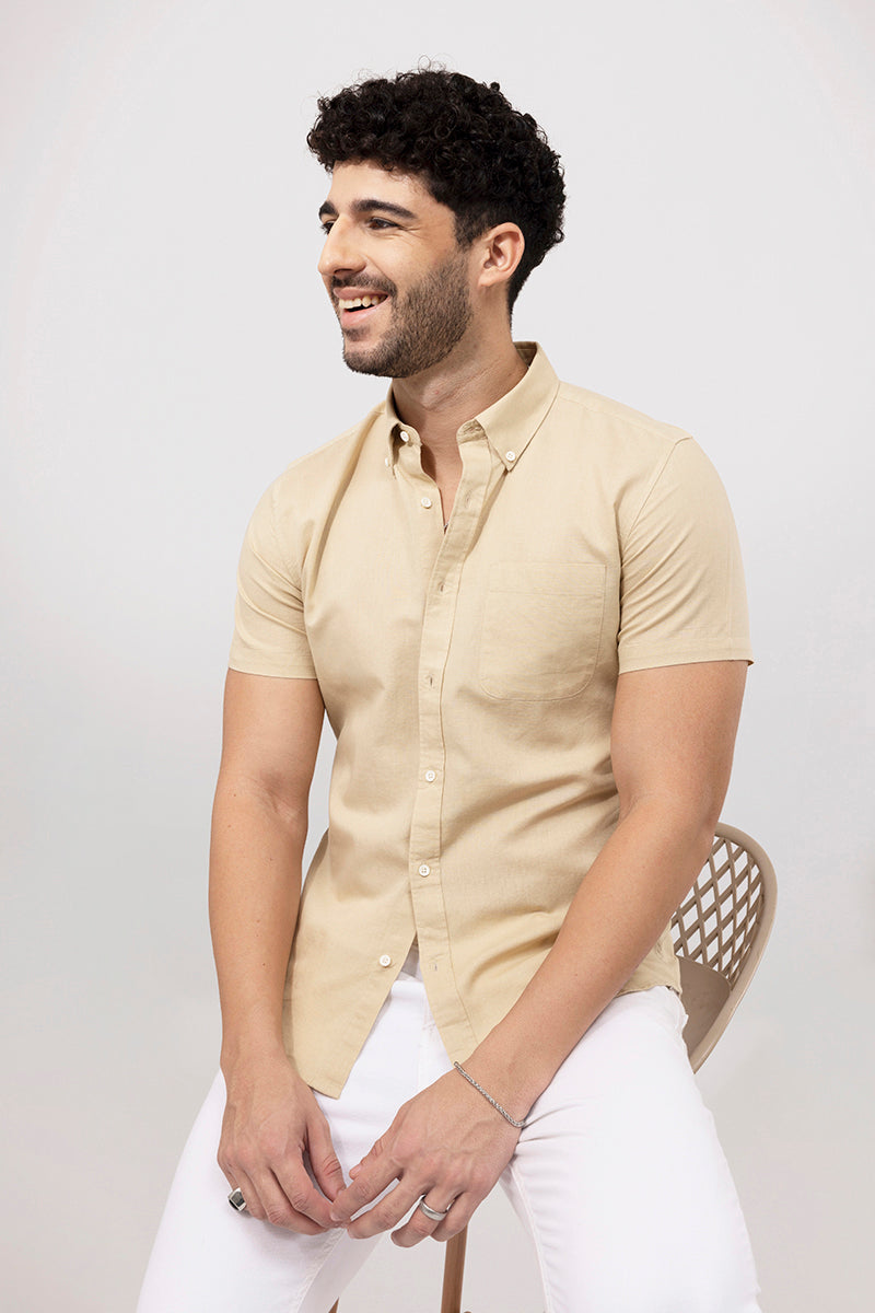 Zircon Beige Linen Shirt