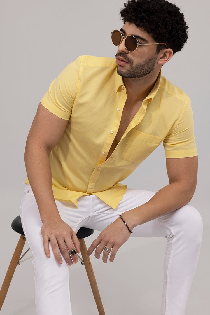 Zircon Yellow Linen Shirt