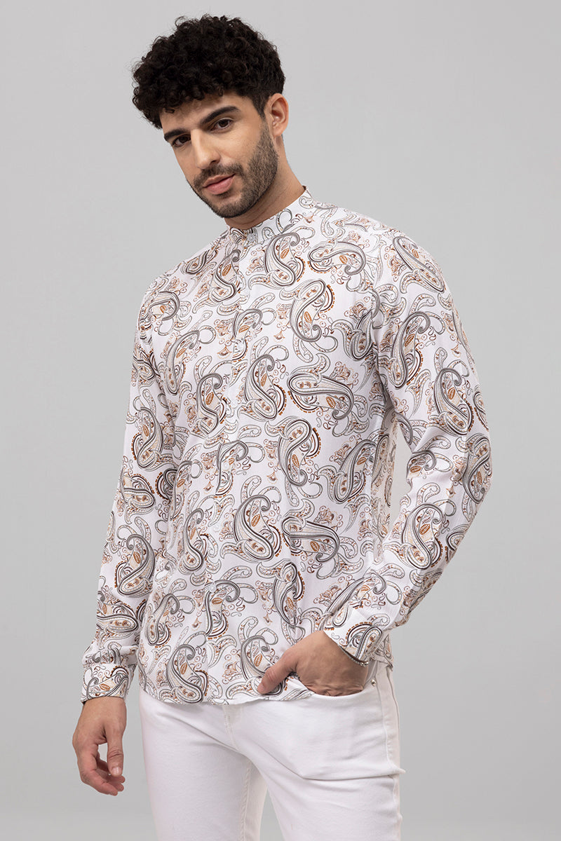 Ancient Paisley Brown Shirt