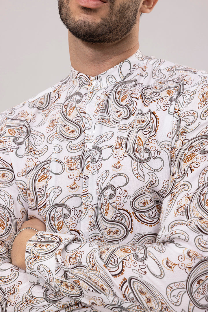 Ancient Paisley Brown Shirt