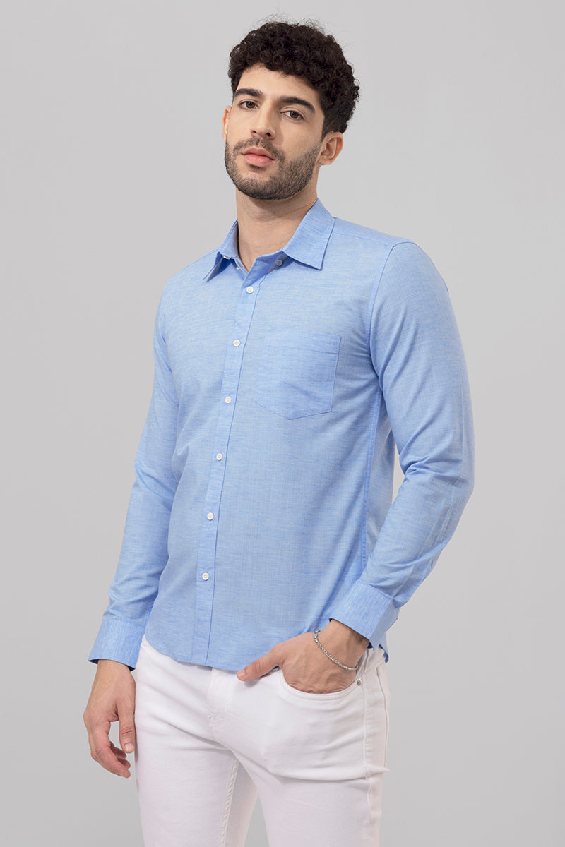 Sprauncy Blue Linen Shirt