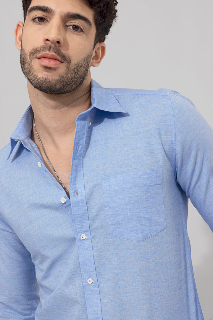 Sprauncy Blue Linen Shirt