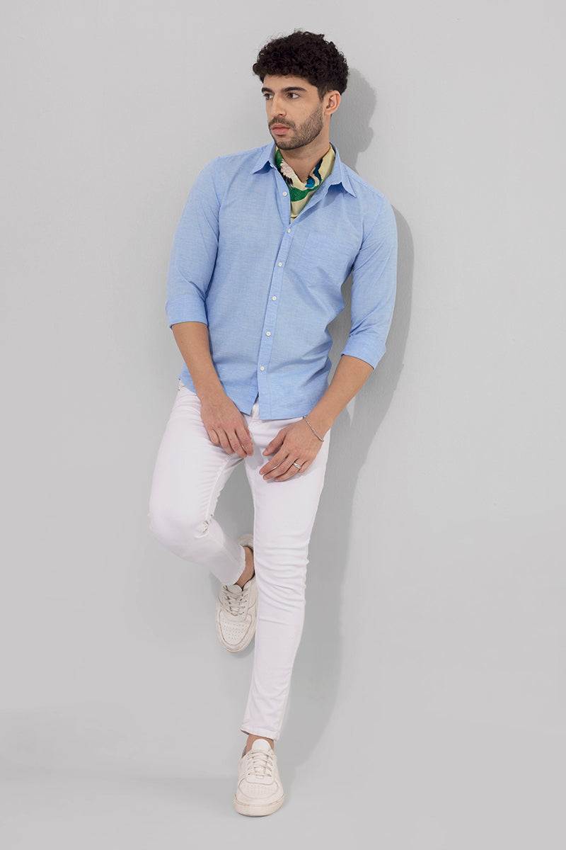 Sprauncy Blue Linen Shirt