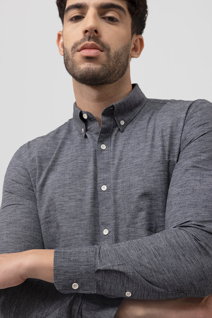 Sprauncy Charcoal Grey Linen Shirt