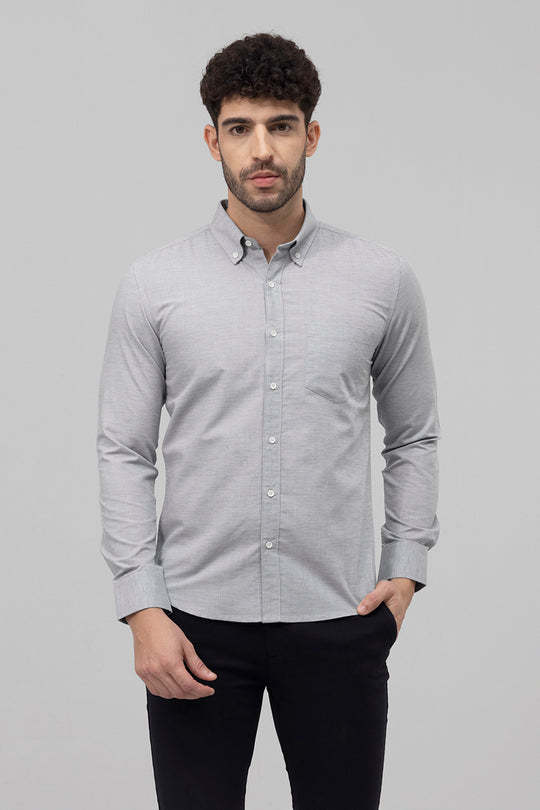 Buy Men's Sprauncy Elephant Grey Linen Shirt Online | SNITCH